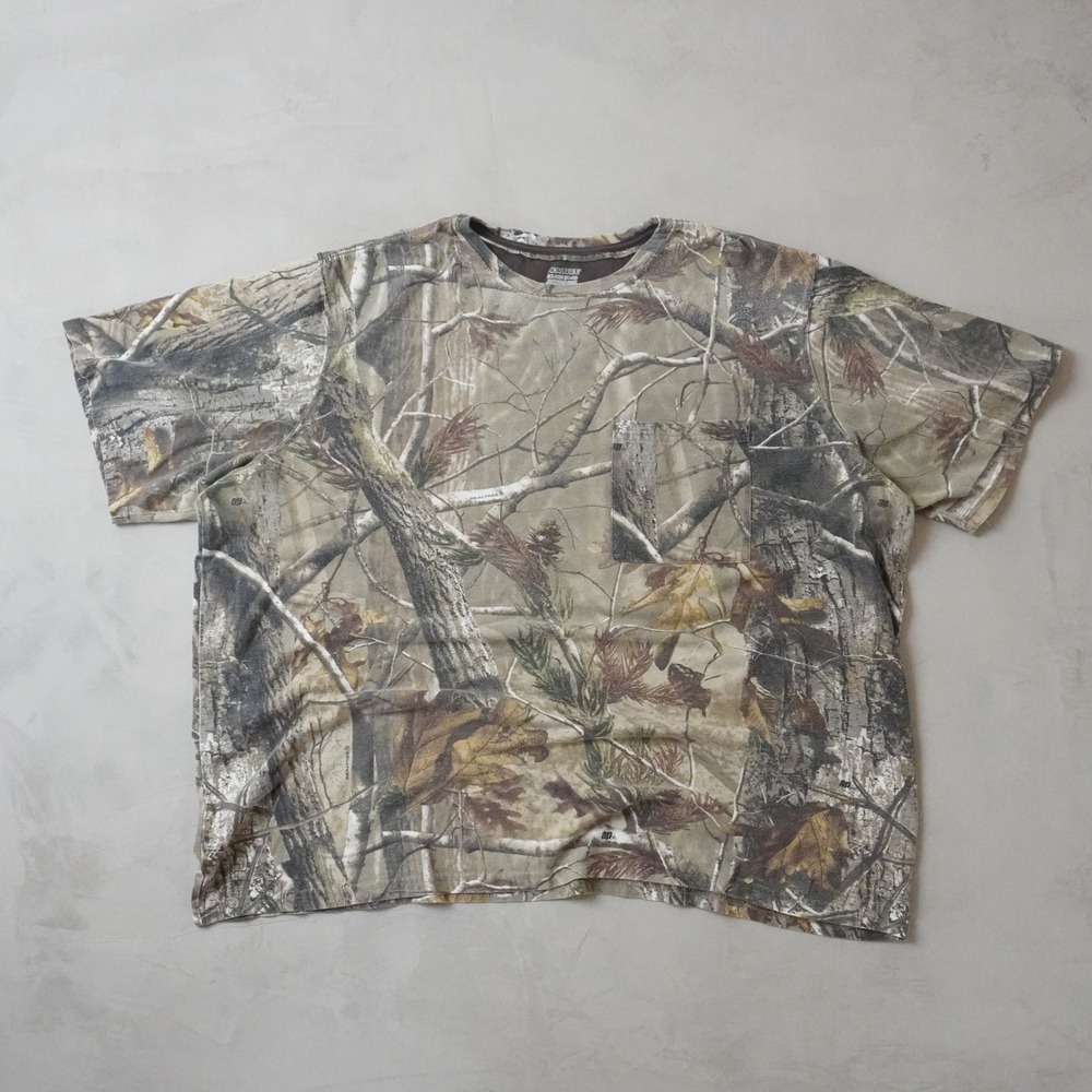 Realtree AP Camo Pocket T-Shirt Mens 3XL Short Sleeve Hunting Brown Green